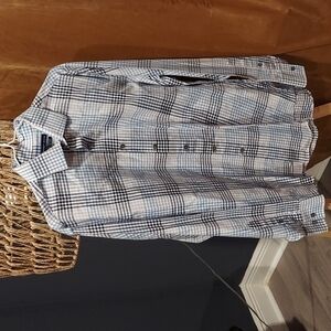 GEOFFREY Beene Fitted Button Down Long Sleeve Shirt Size 16 34/35